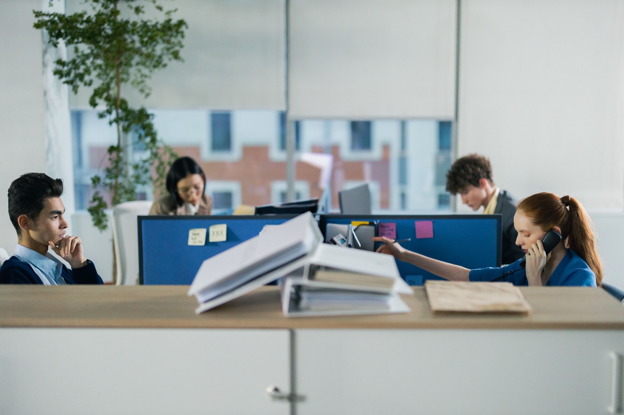 Employees working in a modern office